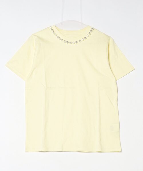 Per sist ence(パーシエンス)の「天竺衿ぐりパール付きTシャツ/手洗い可(Tシャツ/カットソー・レディース・イエロー/ブラック/オフホワイト・FREE)」の16枚目の写真