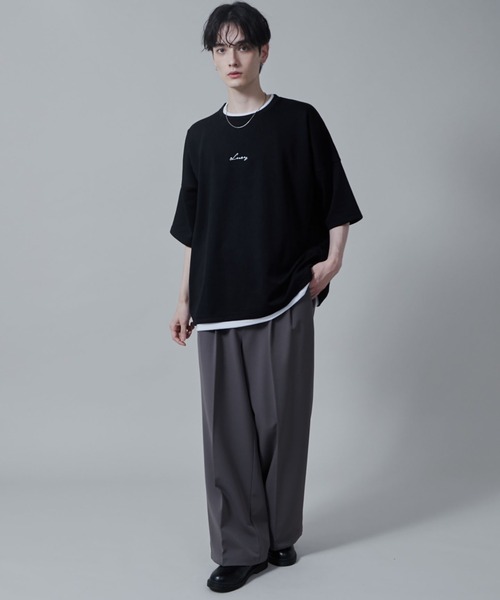 LUCY(ルーシー)の「LUCY/フクレジャガードフェイクレイヤードT(Tシャツ/カットソー・メンズ・ブラック/ホワイト・MEDIUM/LARGE)」の14枚目の写真