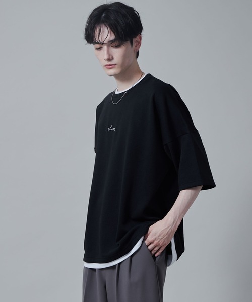 LUCY（ルーシー）の「LUCY/フクレジャガードフェイクレイヤードT（Tシャツ/カットソー・メンズ・ブラック/ホワイト・MEDIUM/LARGE）」の9枚目の写真