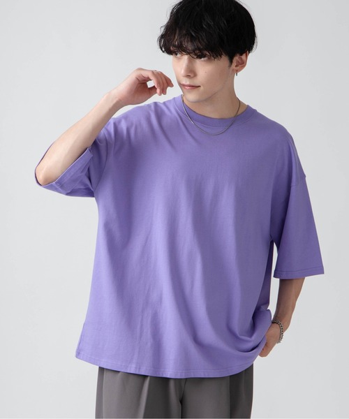 WEGO（ウィゴー）の「WEGO/ビックコットンT（Tシャツ/カットソー・メンズ・ライトイエロー/ブラック系その他/杢グレー/ブラック/ライトパープル/ブルー系その他/ホワイト系その他/ブラウン/ホワイト/ワイン/ネイビー・SMALL/MEDIUM/LARGE/X-LARGE）」の9枚目の写真