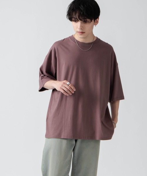 WEGO（ウィゴー）の「WEGO/ビックコットンT（Tシャツ/カットソー・メンズ・ライトイエロー/ブラック系その他/杢グレー/ブラック/ライトパープル/ブルー系その他/ホワイト系その他/ブラウン/ホワイト/ワイン/ネイビー・SMALL/MEDIUM/LARGE/X-LARGE）」の6枚目の写真