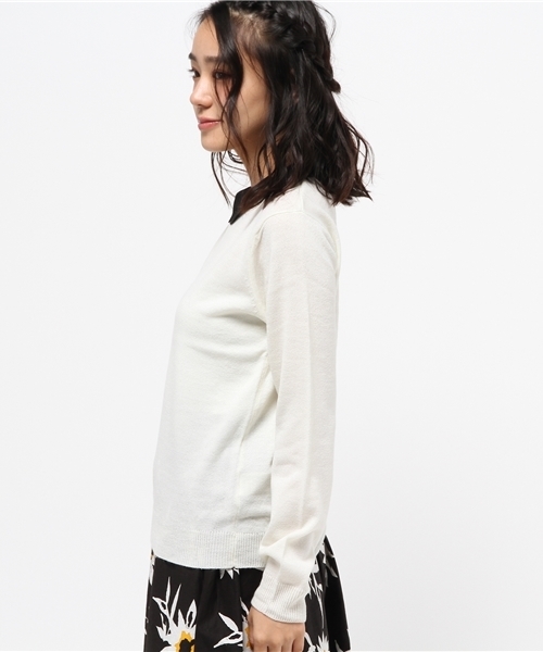 WEGO（ウィゴー）の「WEGO/襟付きレトロカラーニット（ニット/セーター・レディース・ブルー系その他/ブラック/オフホワイト/マスタード/杢グレー/グレー系その他・FREE）」の10枚目の写真