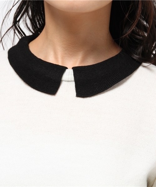 WEGO（ウィゴー）の「WEGO/襟付きレトロカラーニット（ニット/セーター・レディース・ブルー系その他/ブラック/オフホワイト/マスタード/杢グレー/グレー系その他・FREE）」の12枚目の写真