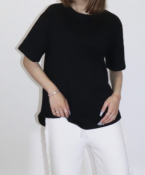 UNDERWRAPS（アンダーラップス）の「スラブクルーネックT(M3)（Tシャツ/カットソー・レディース・ホワイト/ブラック/アイボリー/ライトピンク/ライトグリーン/ベージュ・L/M）」の4枚目の写真