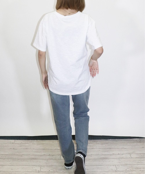 UNDERWRAPS（アンダーラップス）の「スラブクルーネックT(M3)（Tシャツ/カットソー・レディース・ホワイト/ブラック/アイボリー/ライトピンク/ライトグリーン/ベージュ・L/M）」の8枚目の写真