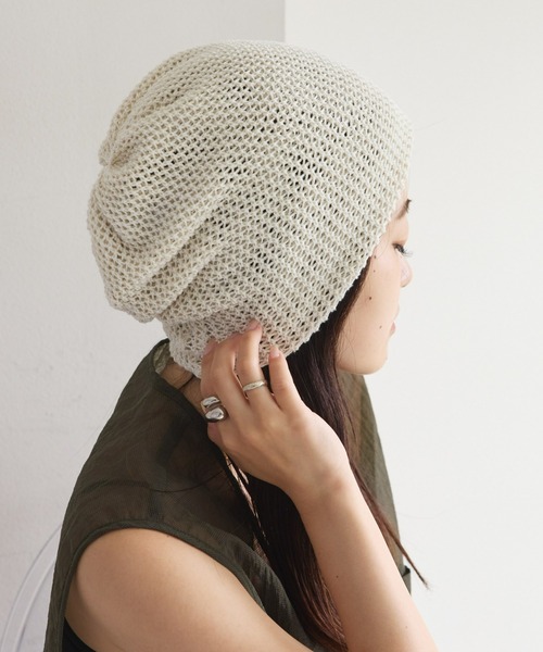 CIAOPANIC TYPY（チャオパニックティピー）の「【プチプラ】メッシュビーニー（ニットキャップ/ビーニー・レディース・グレー/オフホワイト/ブラウン/ブラック・ONE SIZE）」の6枚目の写真