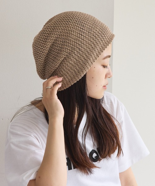 CIAOPANIC TYPY（チャオパニックティピー）の「【プチプラ】メッシュビーニー（ニットキャップ/ビーニー・レディース・グレー/オフホワイト/ブラウン/ブラック・ONE SIZE）」の10枚目の写真