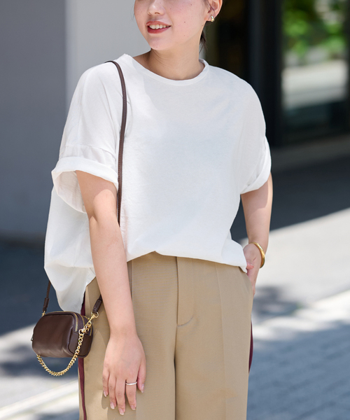 FRAMeWORK（フレームワーク）の「GREYCHORD/グレーコード ニュービッグTEE（Tシャツ/カットソー・レディース・ホワイト系その他/ブラウン/ホワイト・FREE）」の2枚目の写真