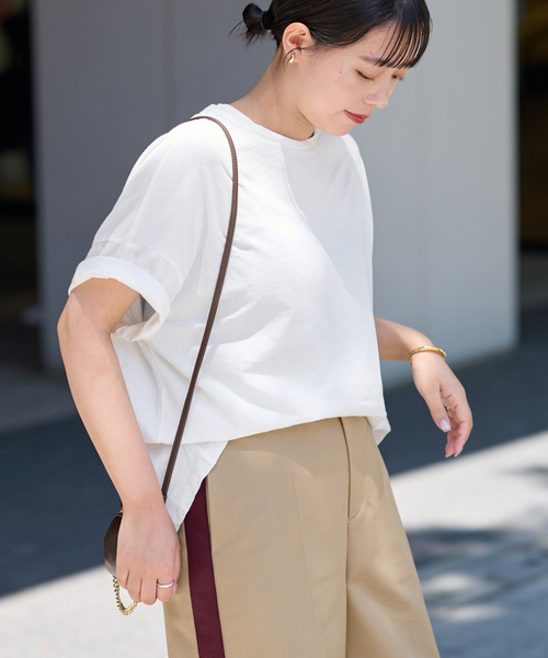 FRAMeWORK（フレームワーク）の「GREYCHORD/グレーコード ニュービッグTEE（Tシャツ/カットソー・レディース・ホワイト系その他/ブラウン/ホワイト・FREE）」の4枚目の写真