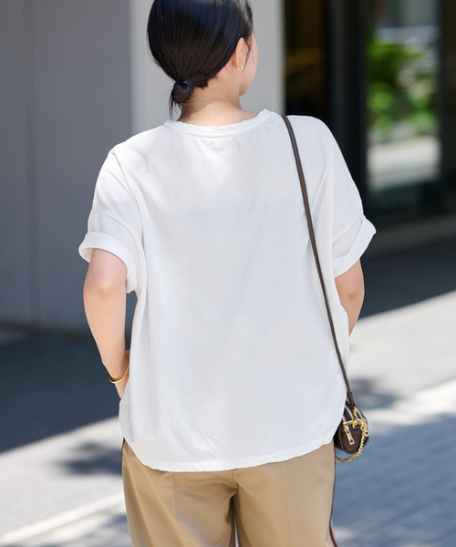 FRAMeWORK（フレームワーク）の「GREYCHORD/グレーコード ニュービッグTEE（Tシャツ/カットソー・レディース・ホワイト系その他/ブラウン/ホワイト・FREE）」の5枚目の写真