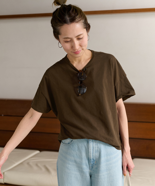 FRAMeWORK（フレームワーク）の「GREYCHORD/グレーコード ニュービッグTEE（Tシャツ/カットソー・レディース・ホワイト系その他/ブラウン/ホワイト・FREE）」の20枚目の写真