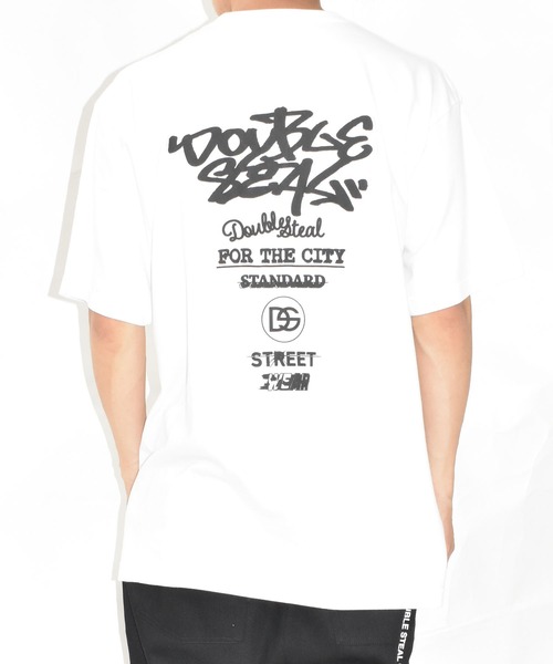 DOUBLE STEAL(ダブルスティール)の「タギング&ロゴ Tシャツ(Tシャツ/カットソー・メンズ・ブラック/ホワイト・MEDIUM/LARGE/X-LARGE/XX-LARGE)」の2枚目の写真