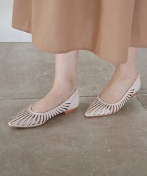 【おのののかさん着用】フラット&ヒール2TYPEケージデザインシアーパンプス