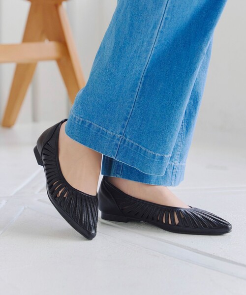 【フラット&ヒール2TYPE】ケージデザインシアーパンプス（パンプス）｜Tiaclasse（ティアクラッセ）