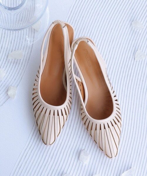 【フラット&ヒール2TYPE】ケージデザインシアーパンプス（パンプス）｜Tiaclasse（ティアクラッセ）