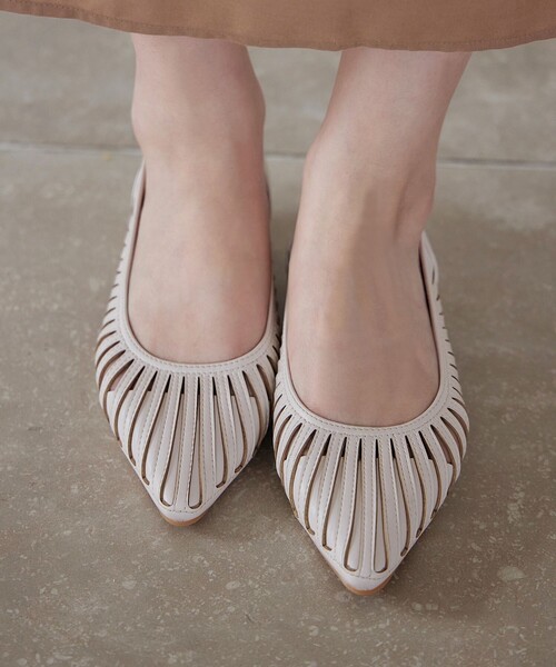 【フラット&ヒール2TYPE】ケージデザインシアーパンプス（パンプス）｜Tiaclasse（ティアクラッセ）