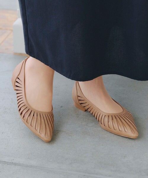 【フラット&ヒール2TYPE】ケージデザインシアーパンプス（パンプス）｜Tiaclasse（ティアクラッセ）