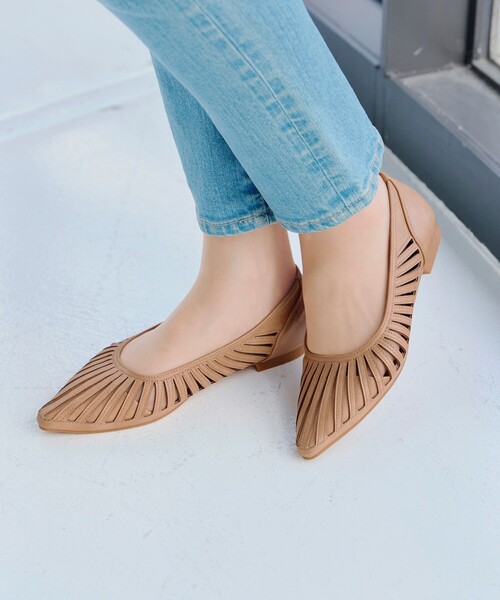 【フラット&ヒール2TYPE】ケージデザインシアーパンプス（パンプス）｜Tiaclasse（ティアクラッセ）