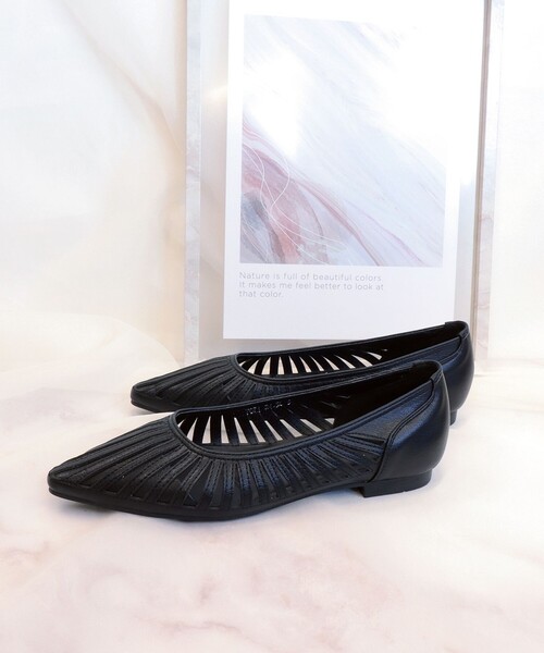 【フラット&ヒール2TYPE】ケージデザインシアーパンプス（パンプス）｜Tiaclasse（ティアクラッセ）