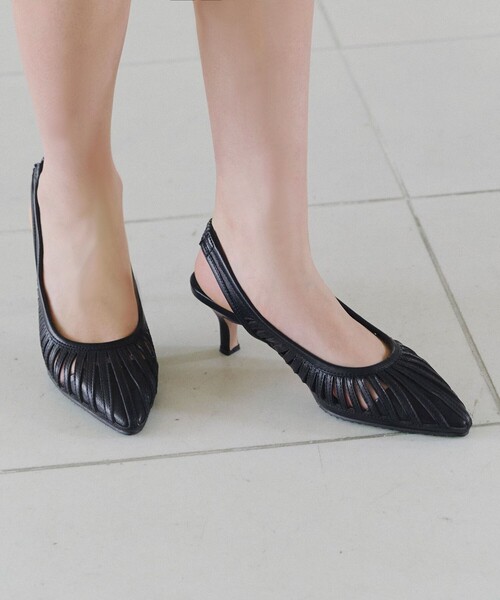 【フラット&ヒール2TYPE】ケージデザインシアーパンプス（パンプス）｜Tiaclasse（ティアクラッセ）