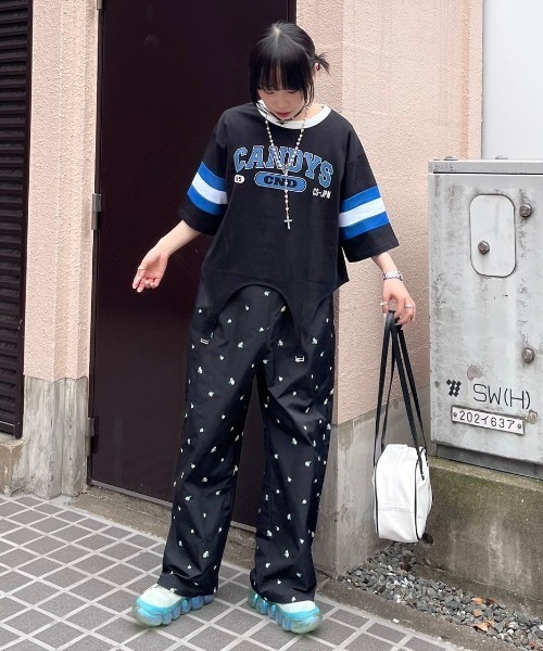 「Candy Stripper」 半袖Tシャツ 2 ブラック レディース Candy Stripper / PANDA Tee 2 ブラック H-25-08-04-050-PU-TO