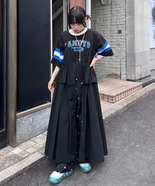 Candy Stripper（キャンディストリッパー）の「GARTER DETAIL SWITCHING Tシャツ（Tシャツ/カットソー・レディース・ブラック/ライトグレー/ネイビー・2）」の17枚目の写真