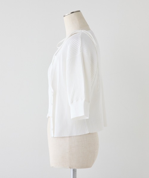 one after another NICE CLAUP（ワンアフターアナザーナイスクラップ）の「【セットアイテム】肩リボンキャミ+カーディガンリブニット（ニット/セーター・レディース・チャコールグレー/オフホワイト/サックスブルー/ピンク・FREE）」の21枚目の写真