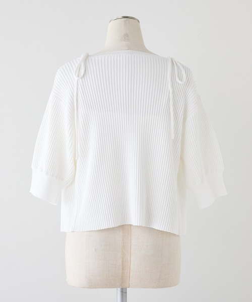 one after another NICE CLAUP（ワンアフターアナザーナイスクラップ）の「【セットアイテム】肩リボンキャミ+カーディガンリブニット（ニット/セーター・レディース・チャコールグレー/オフホワイト/サックスブルー/ピンク・FREE）」の20枚目の写真