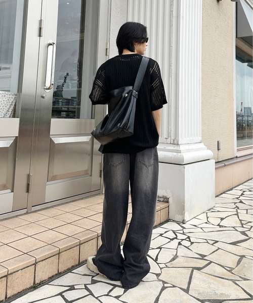 バイパターン透かしニット（Tシャツ/カットソー）｜sedacle