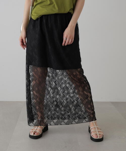 FREE'S MART（フリーズマート）の「チュールジャガードレイヤードスカート（スカート・レディース・ホワイト/ブラック・FREE）」の12枚目の写真