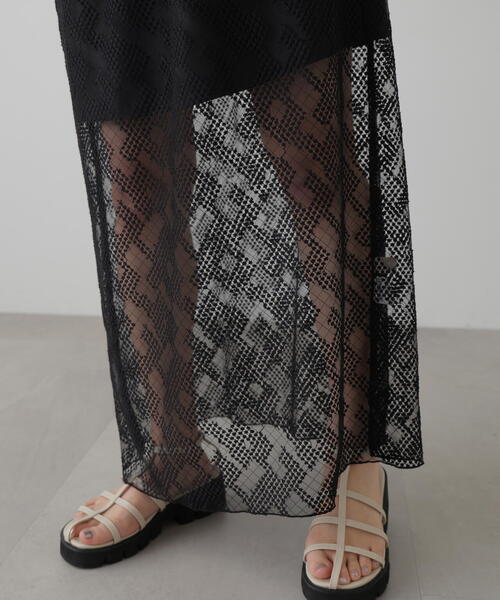FREE'S MART（フリーズマート）の「チュールジャガードレイヤードスカート（スカート・レディース・ホワイト/ブラック・FREE）」の19枚目の写真