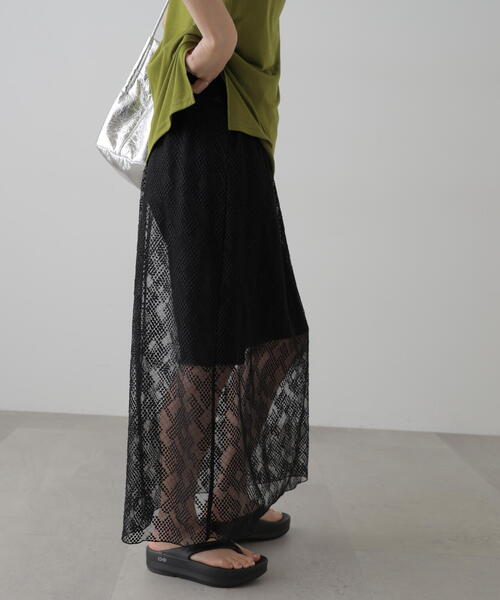 FREE'S MART（フリーズマート）の「チュールジャガードレイヤードスカート（スカート・レディース・ホワイト/ブラック・FREE）」の20枚目の写真