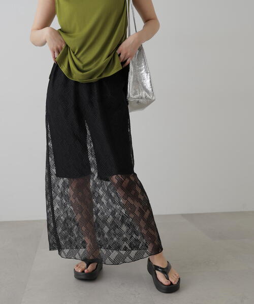 FREE'S MART（フリーズマート）の「チュールジャガードレイヤードスカート（スカート・レディース・ホワイト/ブラック・FREE）」の21枚目の写真