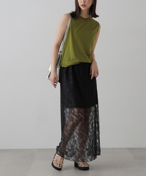 FREE'S MART（フリーズマート）の「チュールジャガードレイヤードスカート（スカート・レディース・ホワイト/ブラック・FREE）」の22枚目の写真