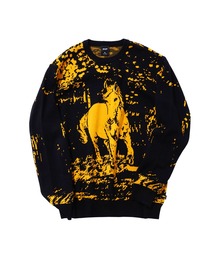 HUF / ハフ HUF X JAIME MUNOZ No5 HORSE CREWNECK SWEATER ハイメ・ミュノス クルーネック ニット セーター