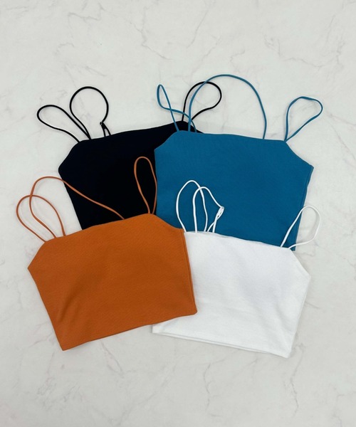 archives（アルシーヴ）の「２ｗａｙアシメクロップドキャミソール（キャミソール・レディース・ブルー/アイボリー/ブラック/オレンジ/ブラウン/グレー・MEDIUM）」の7枚目の写真