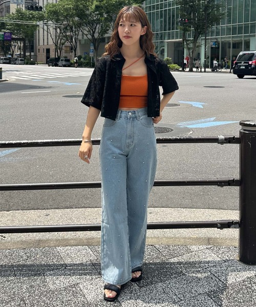 archives（アルシーヴ）の「２ｗａｙアシメクロップドキャミソール（キャミソール・レディース・ブルー/アイボリー/ブラック/オレンジ/ブラウン/グレー・MEDIUM）」の16枚目の写真