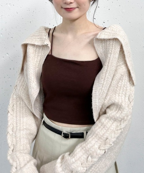 archives（アルシーヴ）の「２ｗａｙアシメクロップドキャミソール（キャミソール・レディース・ブルー/アイボリー/ブラック/オレンジ/ブラウン/グレー・MEDIUM）」の22枚目の写真