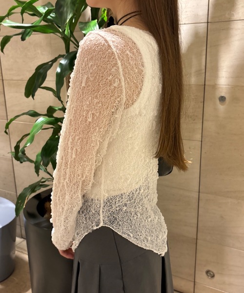 tシャツ Lace sheer tops/レースシアープトップス レディース Smyeon tシャツ Lace sheer tops/レースシアープトップス