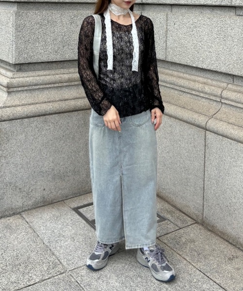 tシャツ Lace sheer tops/レースシアープトップス レディース Smyeon tシャツ Lace sheer tops/レースシアープトップス