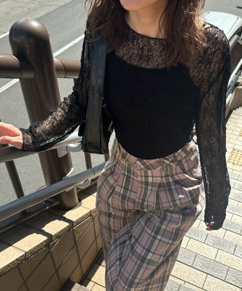レースシアートップス / lace sheer tops（Tシャツ/カットソー
