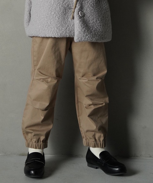 MAKE YOUR DAY（メイクユアデイ）の「無地と柄のパラシュートパンツ■80～140cm（その他パンツ・キッズ・ブラック/パープル/ベージュ/ブラウン・140/130/120/110/100/90/80）」の3枚目の写真