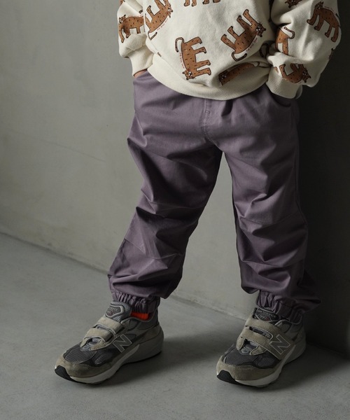 MAKE YOUR DAY（メイクユアデイ）の「無地と柄のパラシュートパンツ■80～140cm（その他パンツ・キッズ・ブラック/パープル/ベージュ/ブラウン・140/130/120/110/100/90/80）」の4枚目の写真