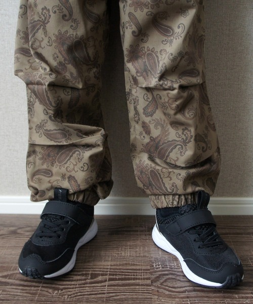 MAKE YOUR DAY（メイクユアデイ）の「無地と柄のパラシュートパンツ■80～140cm（その他パンツ・キッズ・ブラック/パープル/ベージュ/ブラウン・140/130/120/110/100/90/80）」の5枚目の写真