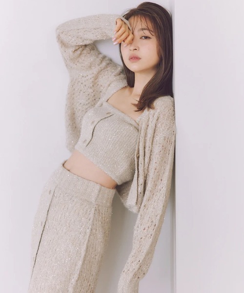 【新品タグ付】スナイデルファンシーヤーンミニワンピース&ジャケットカーディガン SNIDEL（スナイデル）の「ファンシーヤーンミニワンピース（ワンピース