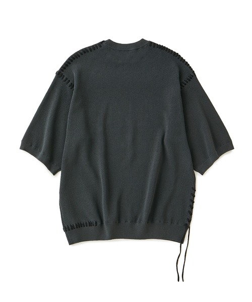 JUNRED（ジュンレッド）の「ビッグステッチニットTシャツ（Tシャツ/カットソー・メンズ・グリーン/ブルー系その他4/チャコールグレー・L/M/S）」の6枚目の写真