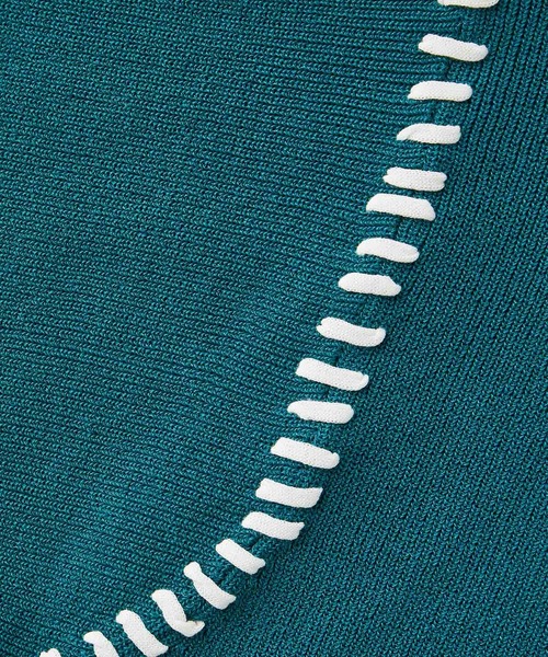 JUNRED（ジュンレッド）の「ビッグステッチニットTシャツ（Tシャツ/カットソー・メンズ・グリーン/ブルー系その他4/チャコールグレー・L/M/S）」の4枚目の写真