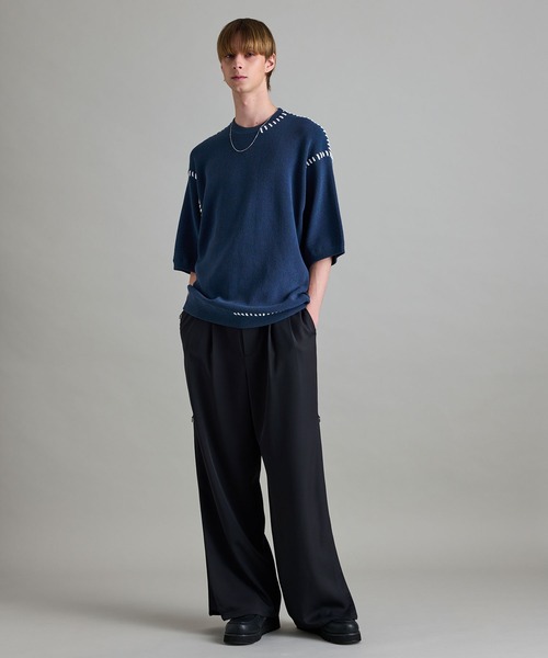 JUNRED（ジュンレッド）の「ビッグステッチニットTシャツ（Tシャツ/カットソー・メンズ・グリーン/ブルー系その他4/チャコールグレー・L/M/S）」の20枚目の写真