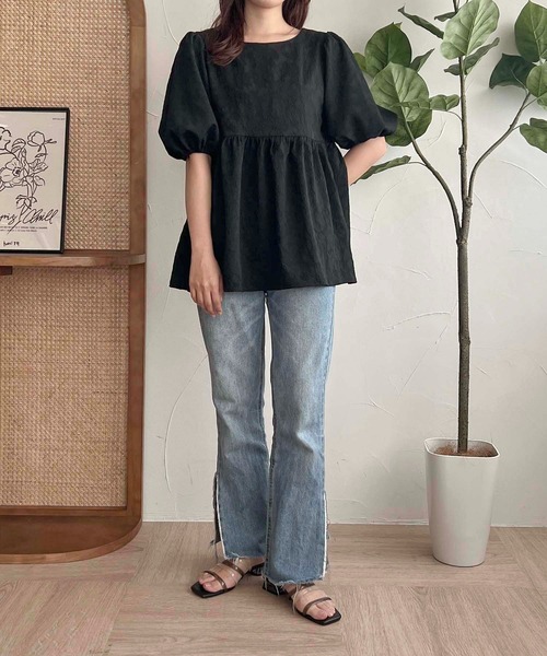 apres jour clair（アプレジュールクレア）の「【apres jour clair】アソートリボンチュニックブラウス【ZOZOTOWN限定アイテム】（シャツ/ブラウス・レディース・アイボリー/ブラック/オフホワイト・X-LARGE/フリー）」の11枚目の写真