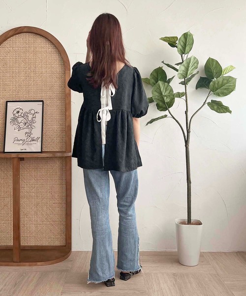 apres jour clair（アプレジュールクレア）の「【apres jour clair】アソートリボンチュニックブラウス【ZOZOTOWN限定アイテム】（シャツ/ブラウス・レディース・アイボリー/ブラック/オフホワイト・X-LARGE/フリー）」の12枚目の写真
